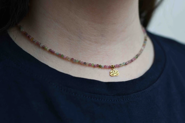 Choker Kolorowy turmalin