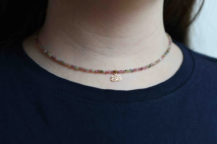 Choker Kolorowy turmalin